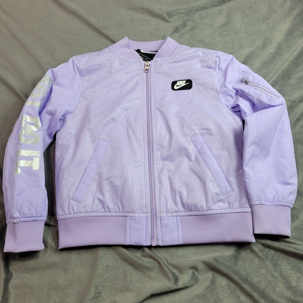 Nike Coat Girls 7 Light Purple‎ Lavender Lightweight Padded Agate Flight Jacket